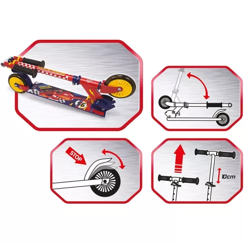 Smoby 750337 Verdák összecsukható kétkerekű gyerek roller lábfékkel