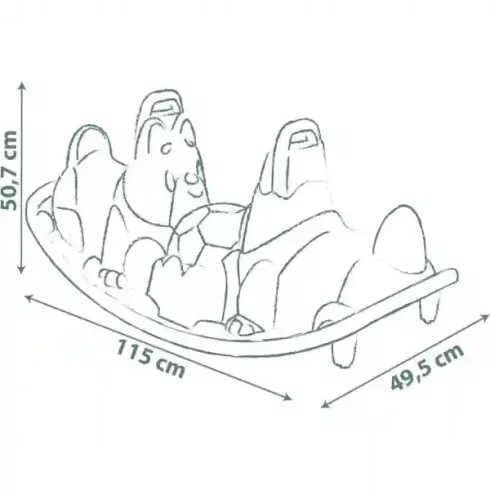 Smoby kétszemélyes kutyás libikóka - sötétzöld