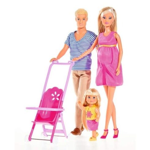 Steffi Love - Terhes Steffi és Kevin barbie baba kislányukkal (105733200)