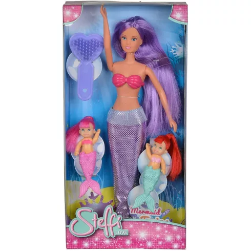 Steffi Love - Lila hajú sellő Steffi baba ikrekkel (105734162)