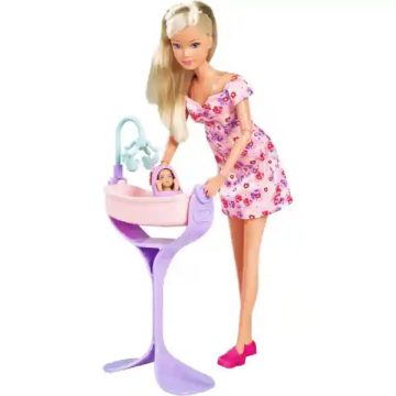   Steffi Love - Interaktív terhes Steffi baba kisbabával, Hello Baby