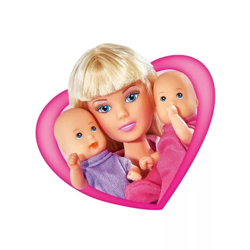 Steffi Love - Steffi baba ikrekkel és lila babakocsival (105738060)