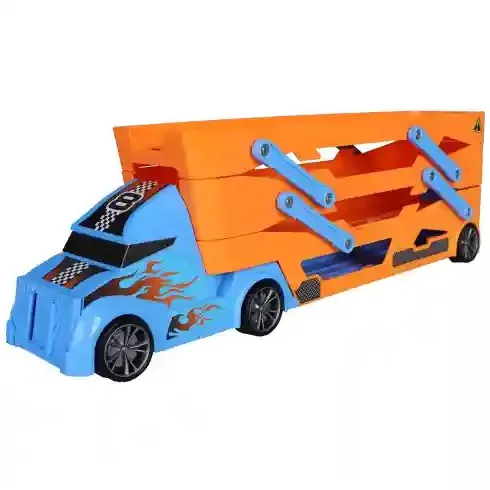 Super Wheelz autószállító kamion és pályaszett 3db kisautóval