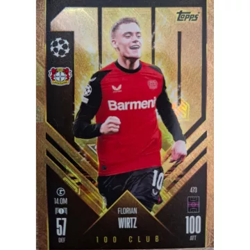   Topps Match Attax 100 Club Florian Wirtz focis kártya, Bayer 04 Leverkusen