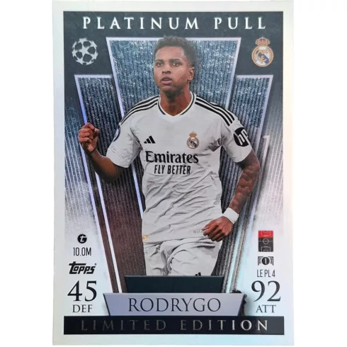 Topps Match Attax Platinum Pull Limited Edition Rodrygo Goes focis kártya, Real Madrid CF