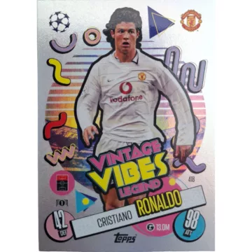   Topps Match Attax Vintage Vibes Legend Cristiano Ronaldo focis kártya, Manchester United FC