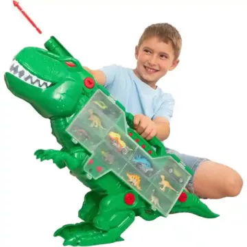   Teamsterz Beast Machines interaktív T-Rex autószállító kilövővel