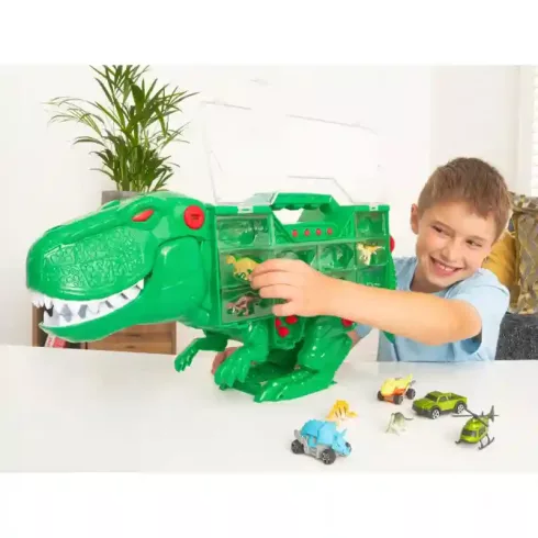 Teamsterz Beast Machines interaktív T-Rex autószállító kilövővel