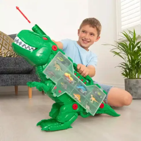 Teamsterz Beast Machines interaktív T-Rex autószállító kilövővel