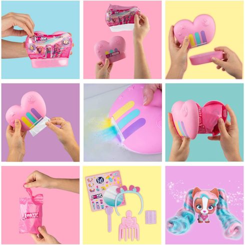 VIP Pets - Meglepetés mini kutya figura hosszú hajjal S1