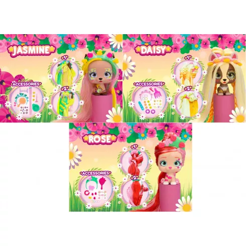 VIP Pets Spring Vibes - Meglepetés kutya figura hosszú hajjal és virág tetoválással S4