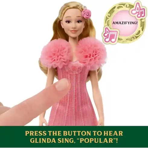 Mattel Wicked Glinda Arduenna éneklő játékbaba, Óz, a csodák csodája