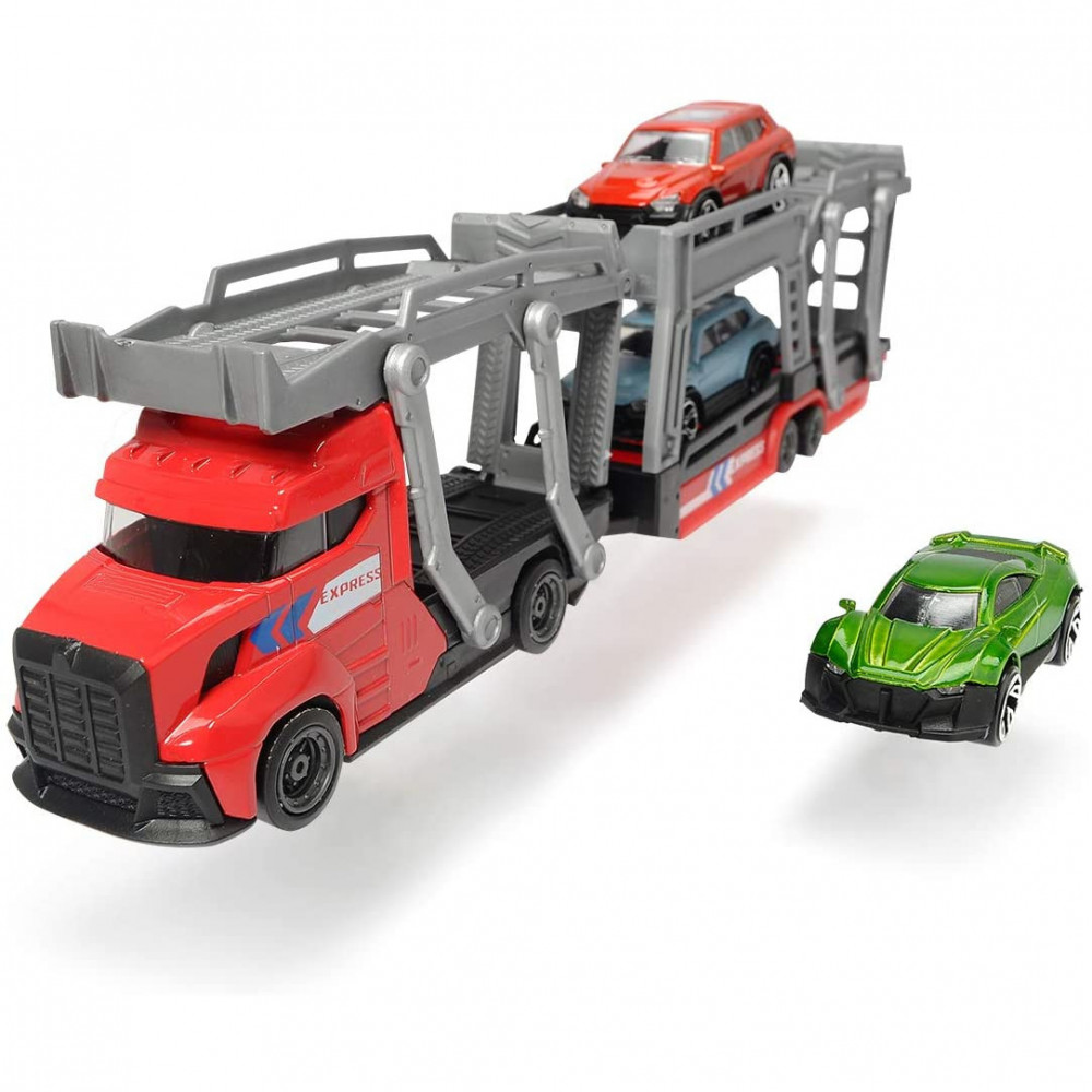 Dickie Toys City - Autószállító kamion kisautókkal 28cm - piros (203745008)